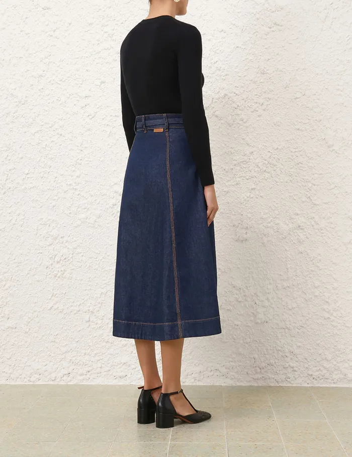 Women Zimmermann Skirts Illustration A Line Skirt Ink