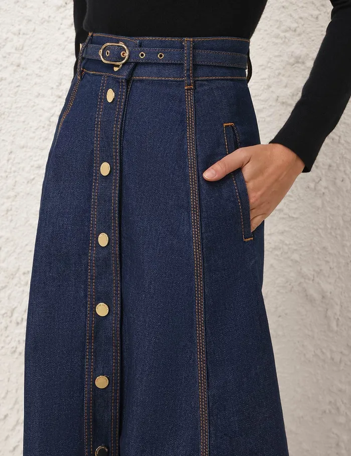 Women Zimmermann Skirts Illustration A Line Skirt Ink