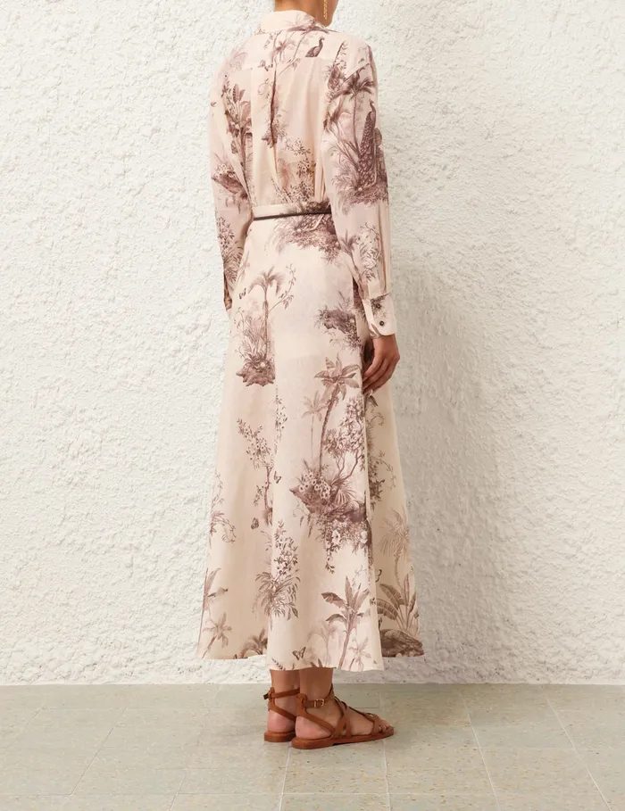 Women Zimmermann Skirts Waverly Bias Midi Skirt Beige Palm
