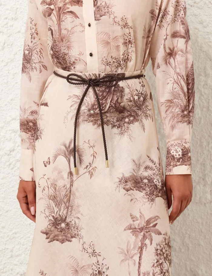 Women Zimmermann Skirts Waverly Bias Midi Skirt Beige Palm