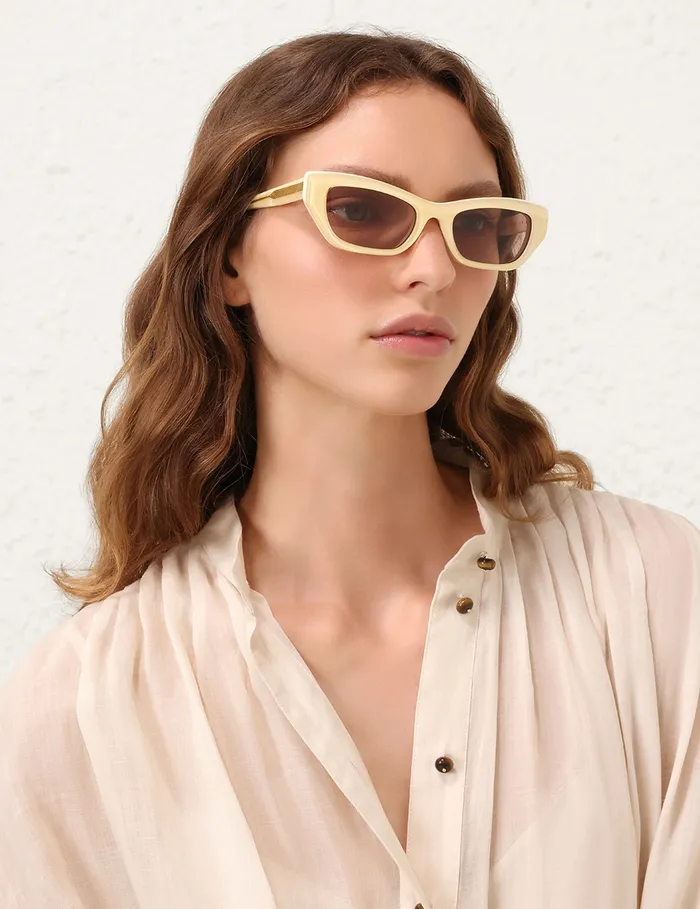 Women Zimmermann Sunglasses Liv Square Cream