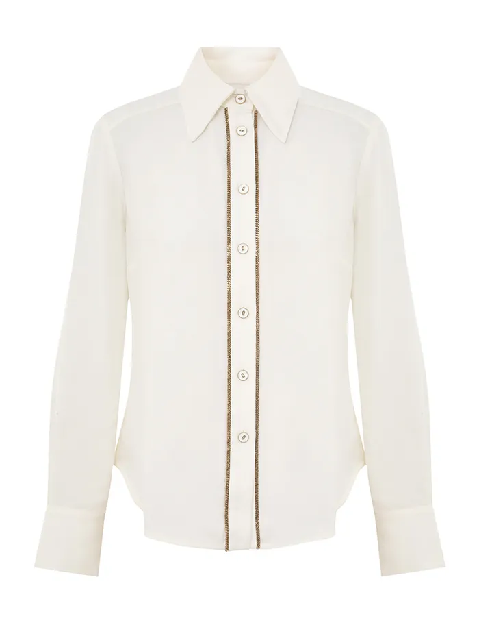 Women Zimmermann Tops Chain Blouse Cream