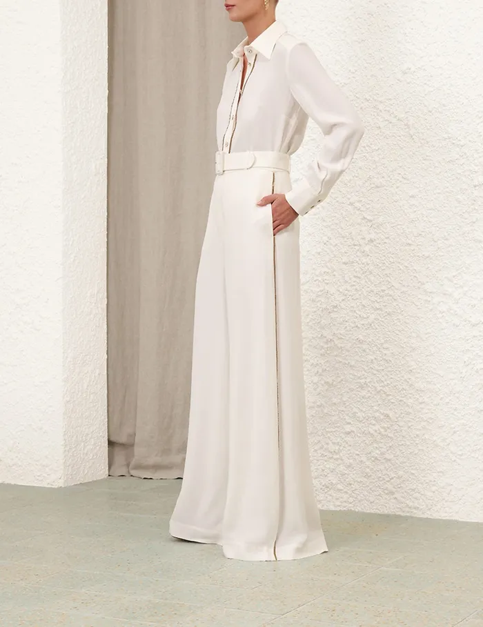 Women Zimmermann Tops Chain Blouse Cream