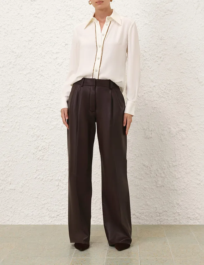 Women Zimmermann Tops Chain Blouse Cream
