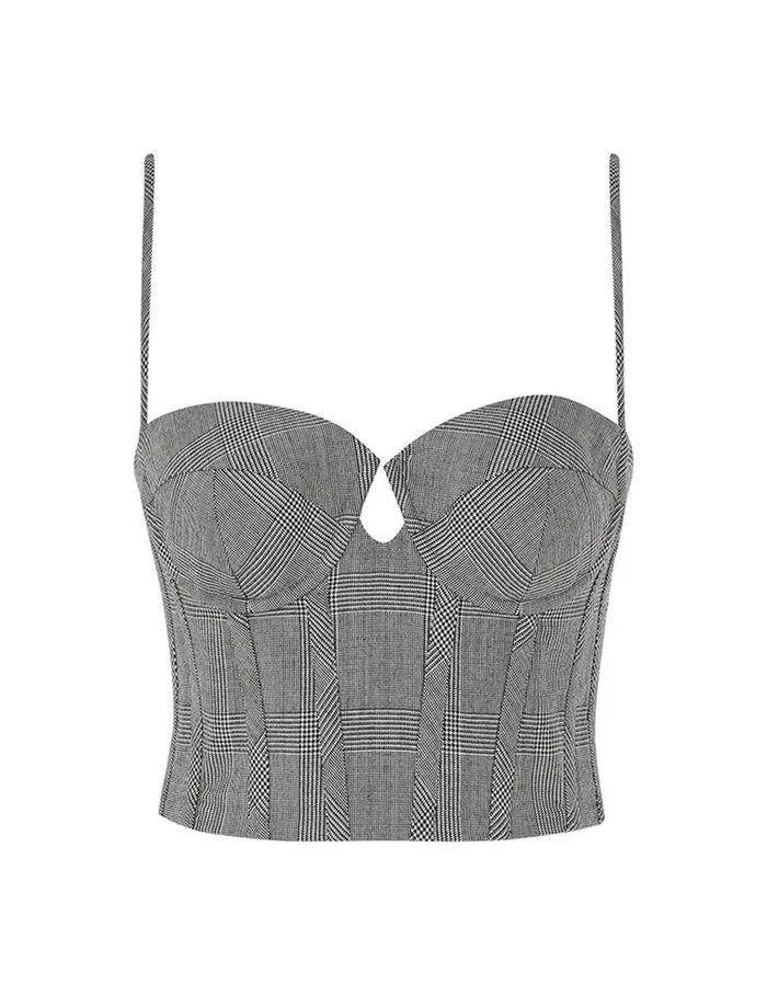Women Zimmermann Tops Crush Check Bustier Check