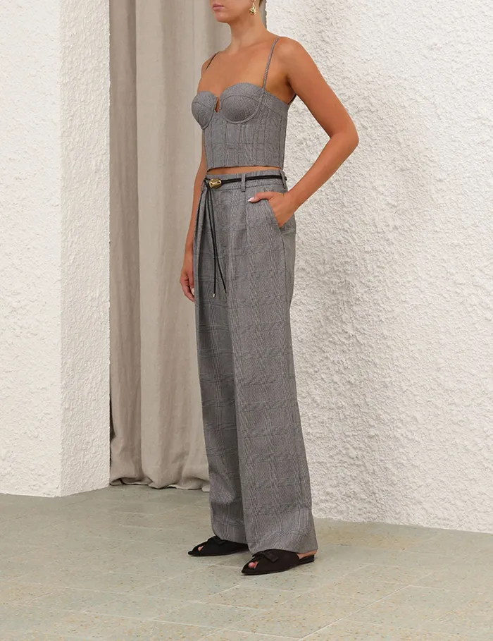 Women Zimmermann Tops Crush Check Bustier Check
