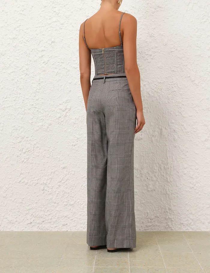 Women Zimmermann Tops Crush Check Bustier Check