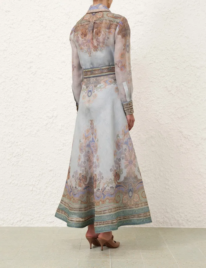Women Zimmermann Tops Eden Body Shirt Blue Paisley