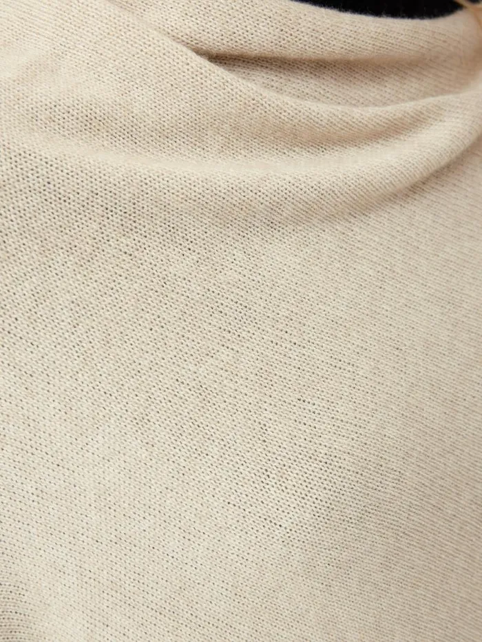 Wool Cashmere Blend Border Poncho Cream Women Jigsaw Knitwear and Cashmere
