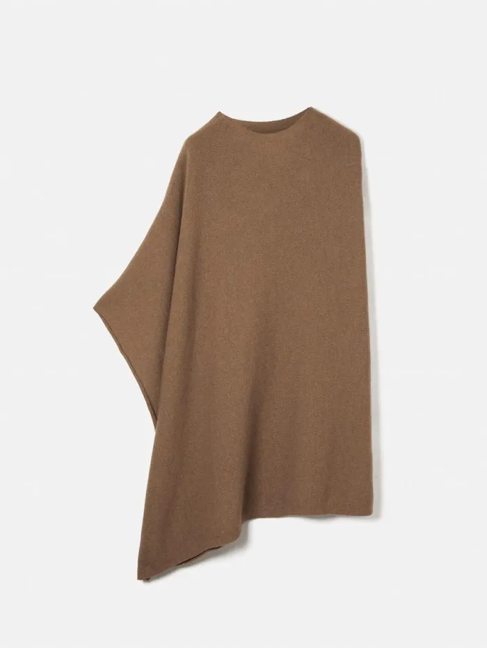 Wool Cashmere Blend Drape Poncho Camel Women Jigsaw Knitwear and Cashmere