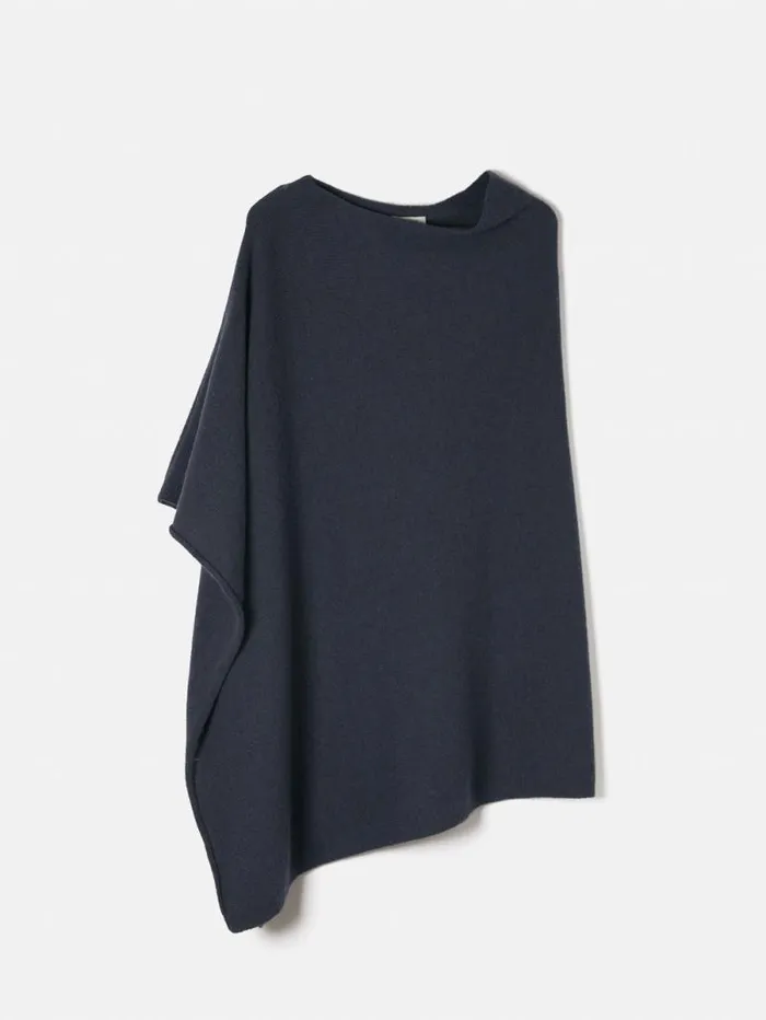 Wool Cashmere Blend Drape Poncho Slate Women Jigsaw Knitwear and Cashmere