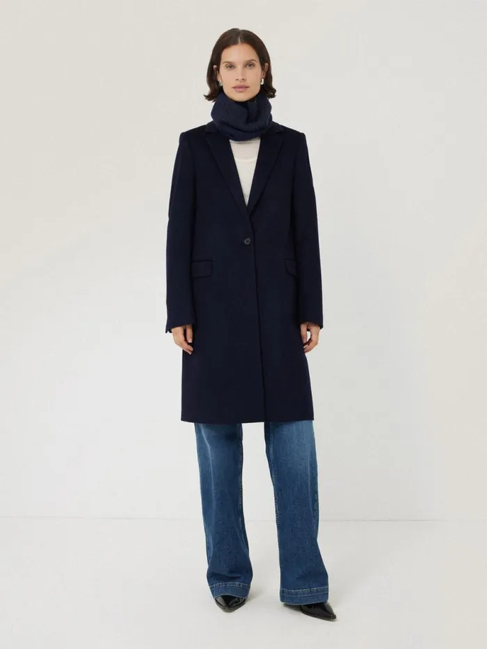 Wool Cashmere Blend Snood Navy Women Jigsaw Knitwear and Cashmere
