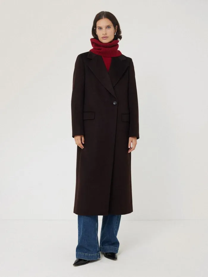 Wool Cashmere Blend Snood Red Women Jigsaw Ponchos and Scarves