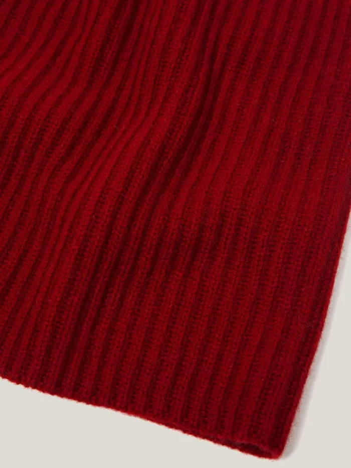 Wool Cashmere Blend Snood Red Women Jigsaw Ponchos and Scarves