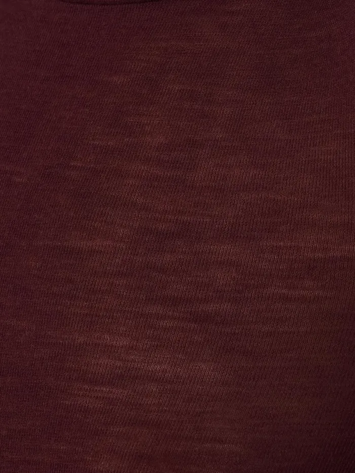 Wool Jersey Polo Neck Top Burgundy Women Jigsaw Knitwear and Cashmere