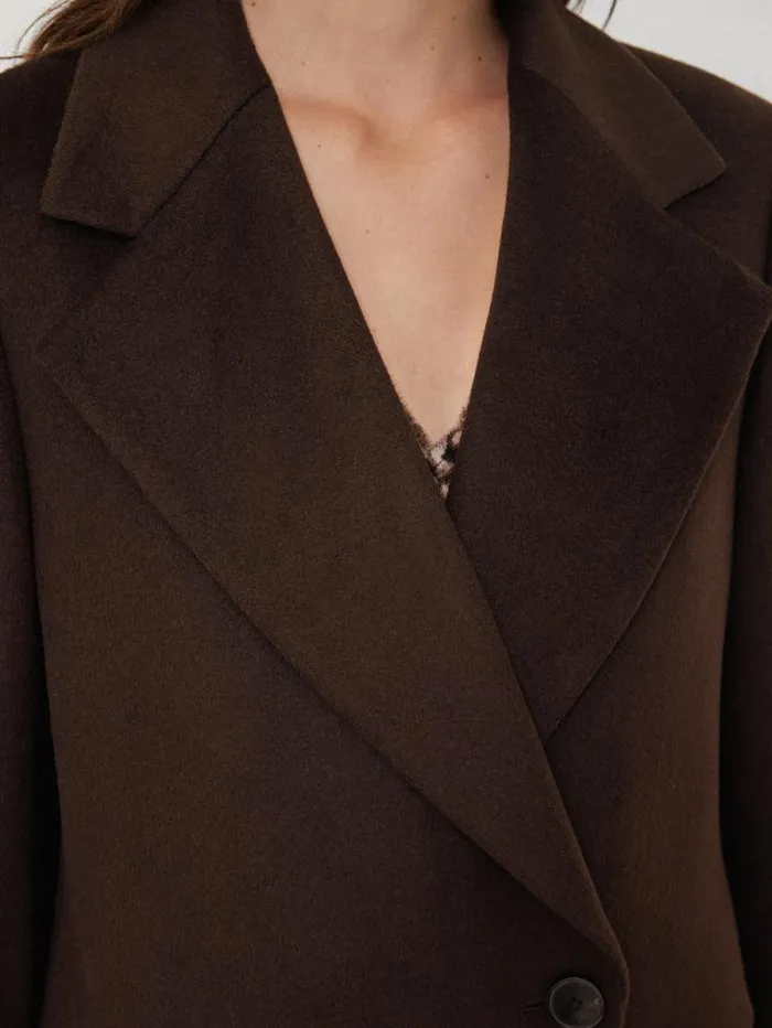 Wool Maxi City Coat Chocolate Women Jigsaw Coats and Jackets