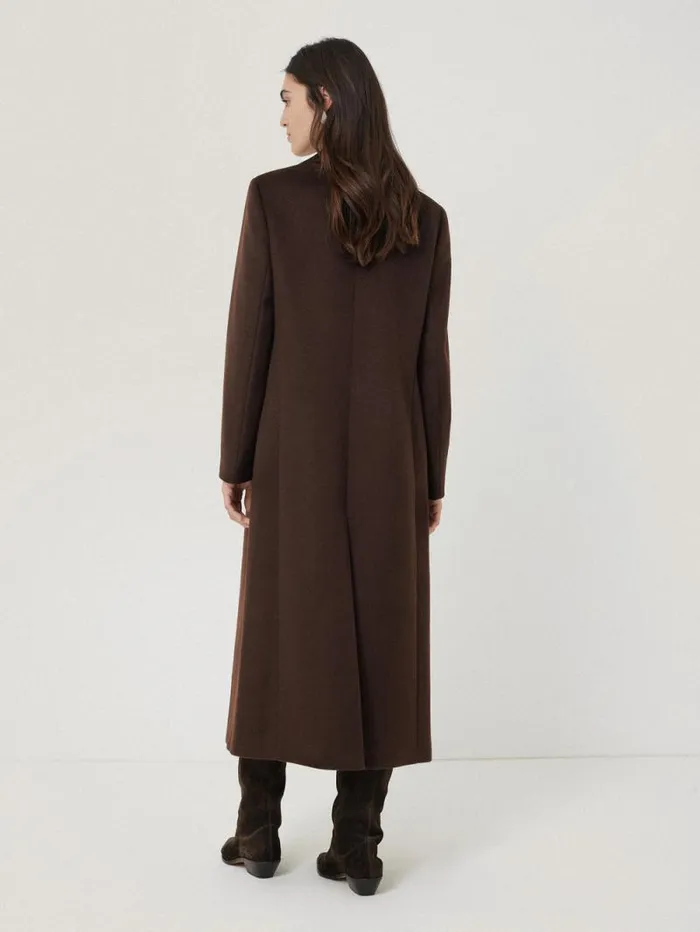 Wool Maxi City Coat Chocolate Women Jigsaw Coats and Jackets