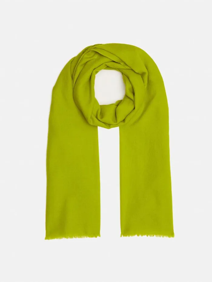 Wool Silk Pashmina Lime Women Jigsaw Ponchos and Scarves