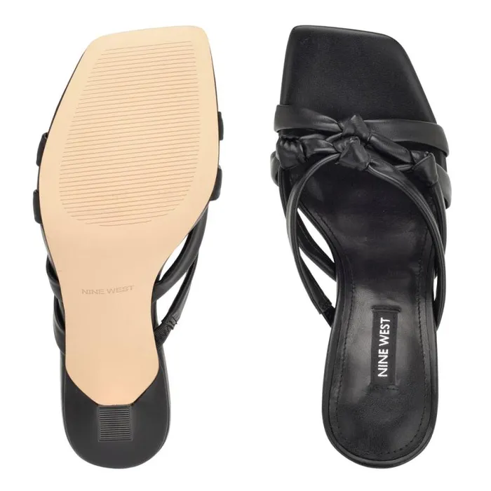 Yeander Heeled Slide Sandals Black Women Nine West Heels