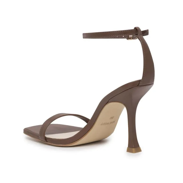 Yess Ankle Strap Sandals Brown Leather Women Nine West Heels Yess Ankle Strap Sandals Brown Leather Women Nine West Heels