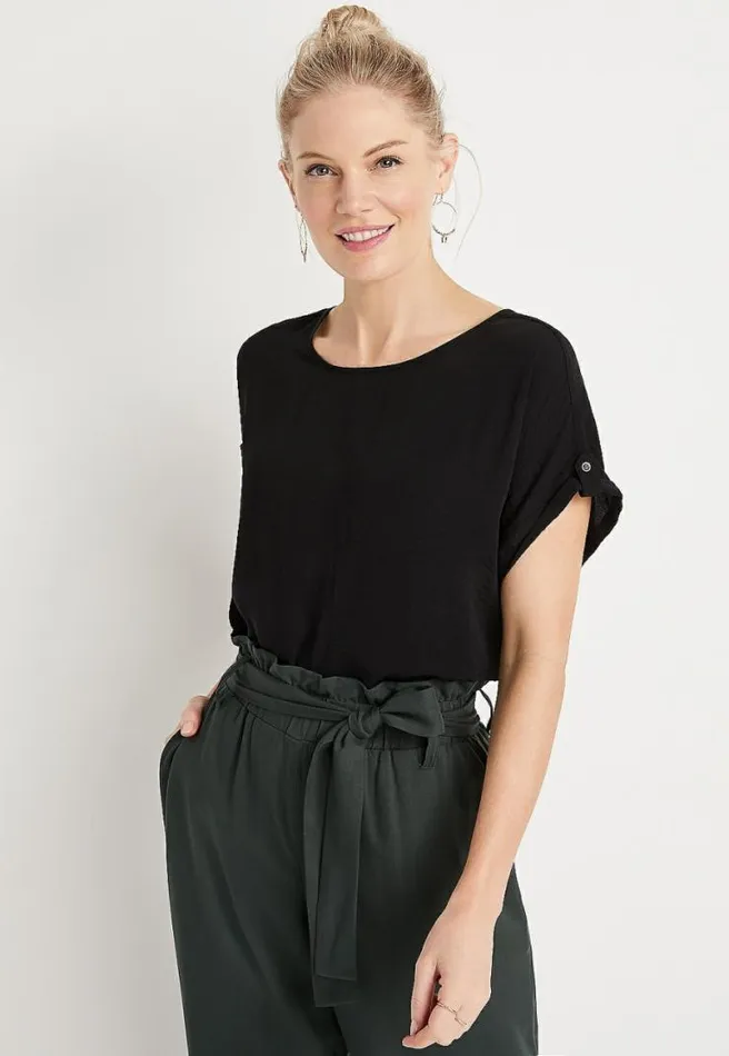 Zipper Back Blouse Women Maurices Tops